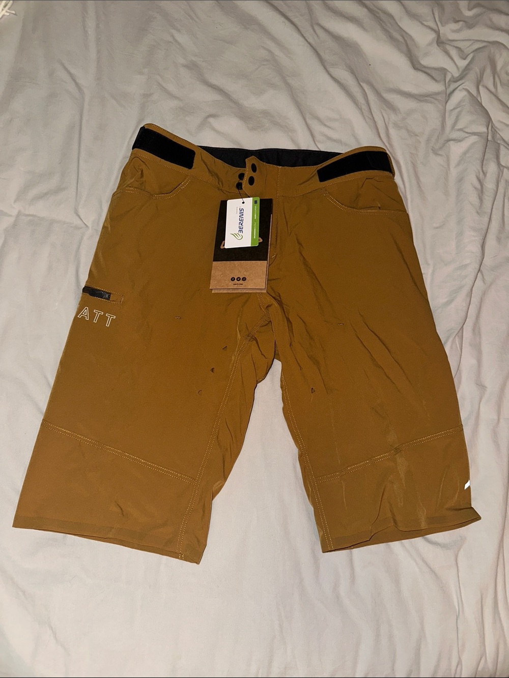 Men's Athletic Shorts in Mustard Brown - Performance Ride Short